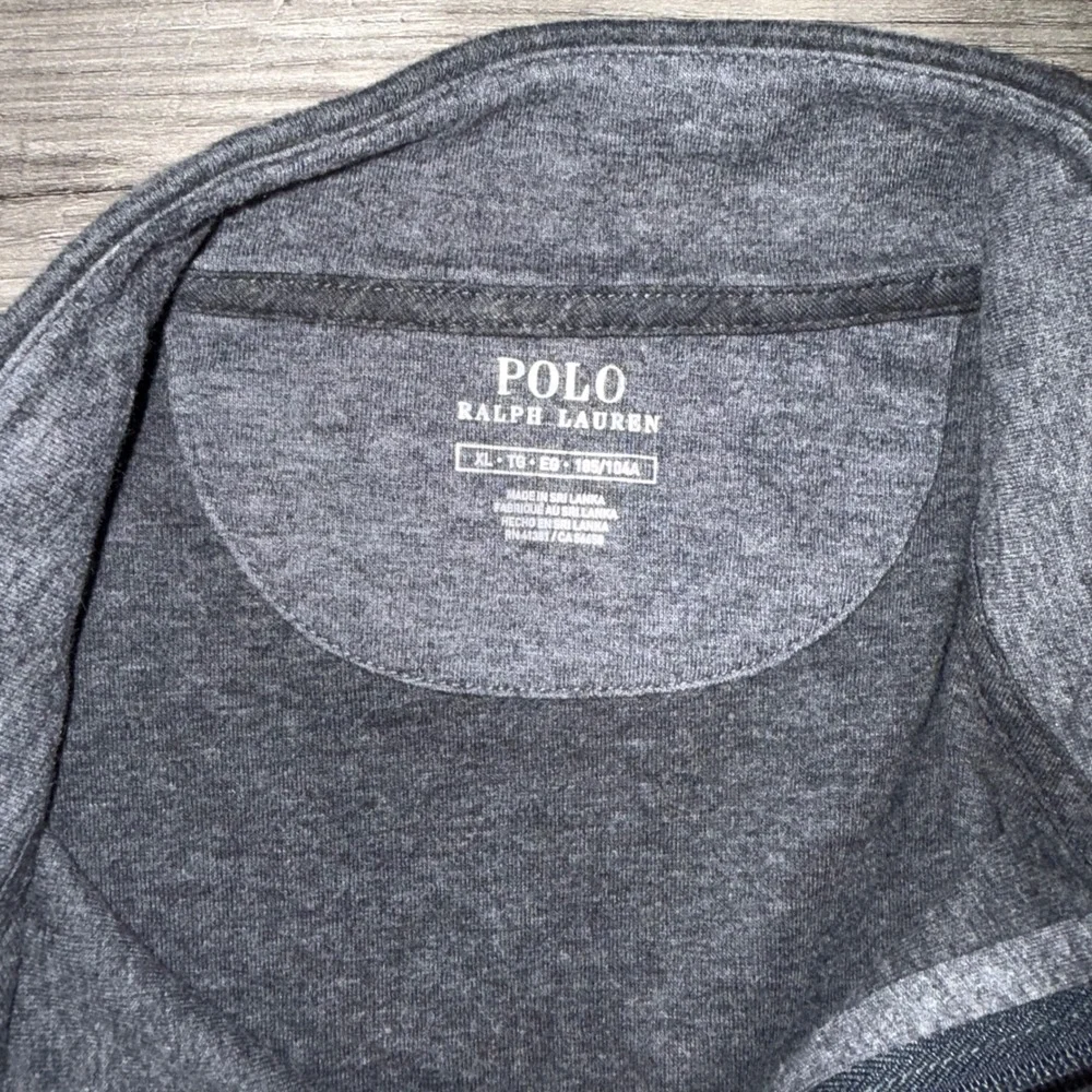 Polo Ralph Lauren‎ Quarter Zip Pullover Gray Pony Logo XL Men Cotton
